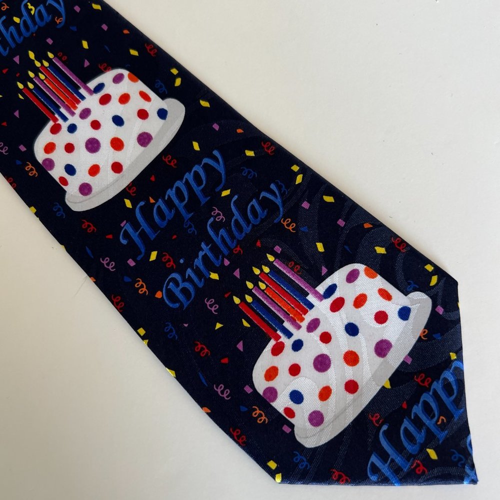 Steven Harris Novelty Tie "Happy Birthday" Nwot